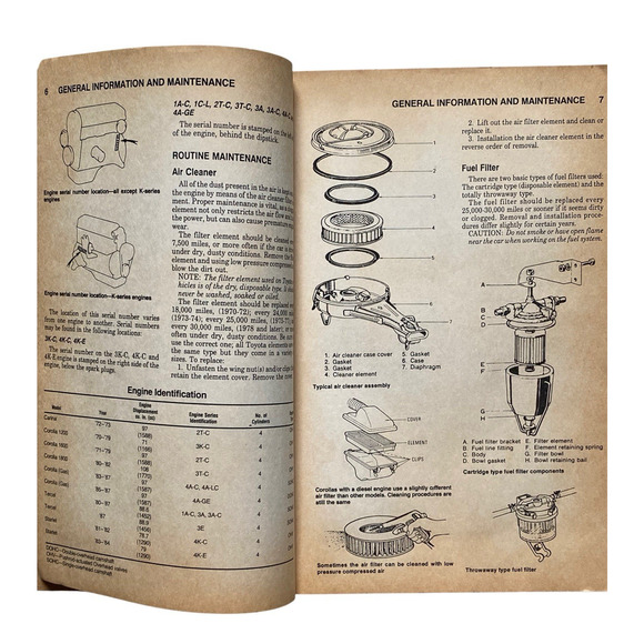 Chilton Toyota Corolla Carina Tercel Starlet 1970-1987 Repair Garage Manual 7036 - Picture 4 of 10